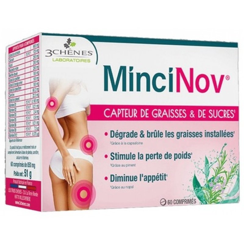 Les 3 Chenes Mincinov Fat & Sugar Catcher Dietary Supplement 60 Tablets