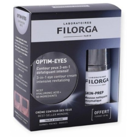 Filorga Optim-Eyes Eye Contour 3in1 15ml with Skin-Prep Enzymatic Cleansing Scrub