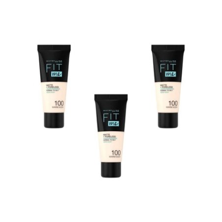 Maybelline New York Fit Me Matte & Poreless Foundation 100 Warm Ivory 30ml