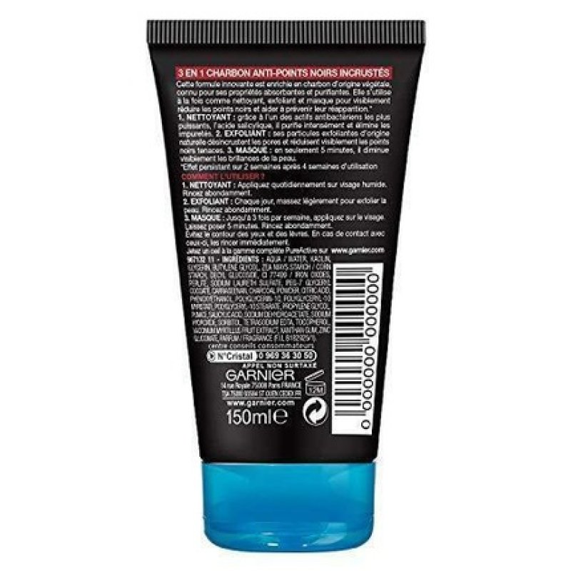 Garnier SkinActive 3-in-1 Carbon Anti-Black Dot Inlaid Cleanser 150ml