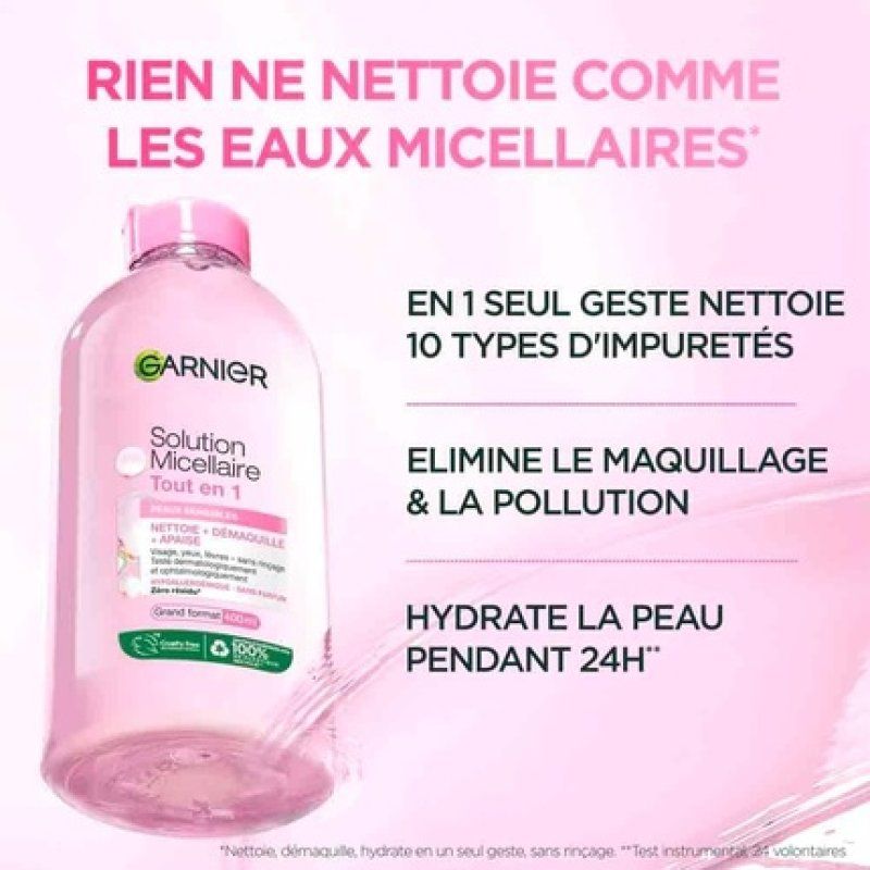 Garnier Skin Active All-in-1 Micellar Solution - Cleanses and Removes Makeup