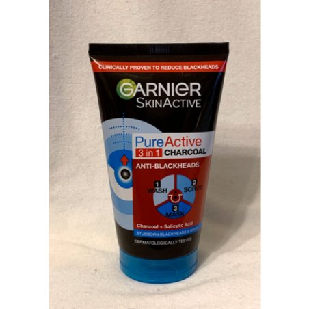 Garnier Intensive 3in1 Charcoal Anti Blackhead Wash Scrub Mask 150ml