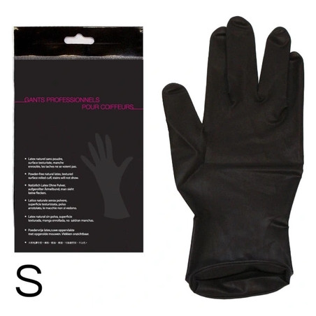 Car Pair Of Black Latex Gloves Size S