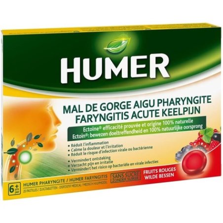 Humer Acute Sore Throat Pharyngitis Red Fruits 20 Lozenges