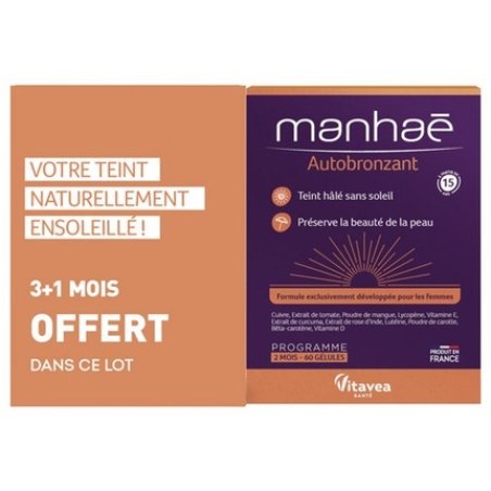 Vitavea Manhae Self-Tanning Dietary Supplement 60 Capsules - Pack of 2