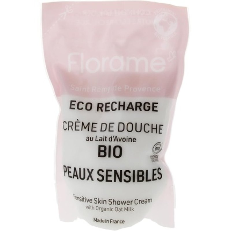 Florame Shower Cream Oat Milk for Sensitive Skin Refillable Organic Eco-Refill 700ml