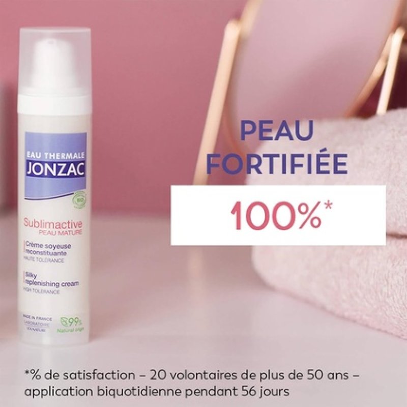 Eau De Jonzac Sublimactive Mature Skin Silky Replenishing Cream Organic 40ml