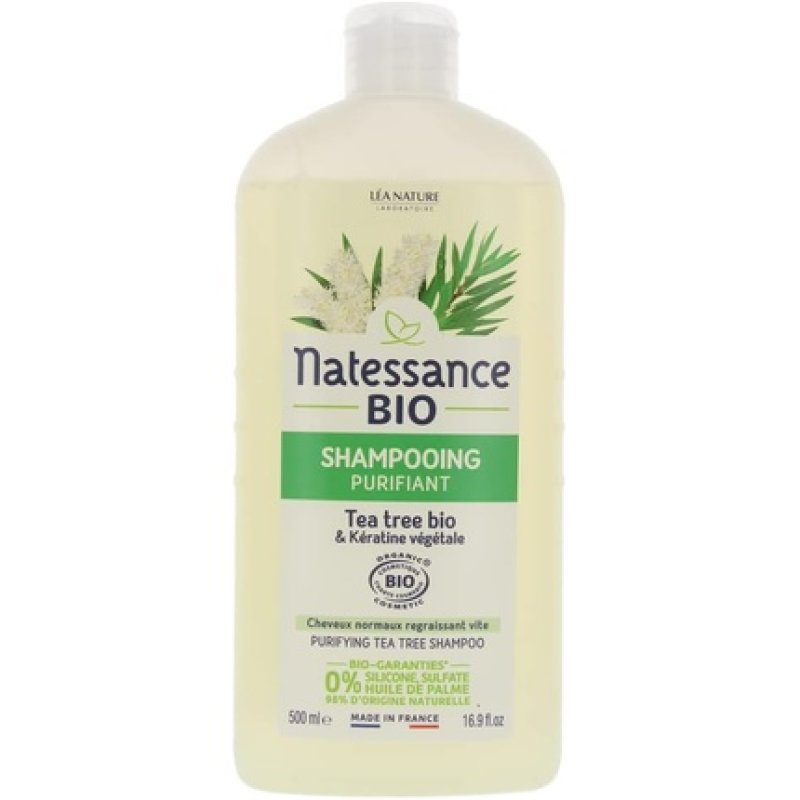 Natessance Organic Purifying Tea Tree Shampoo with Vegetable Keratin 500ml