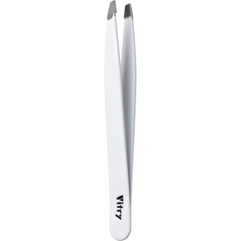 Vitry Color Tweezers with Slant Ends - White