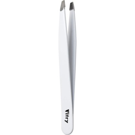 Vitry Color Tweezers with Slant Ends - White