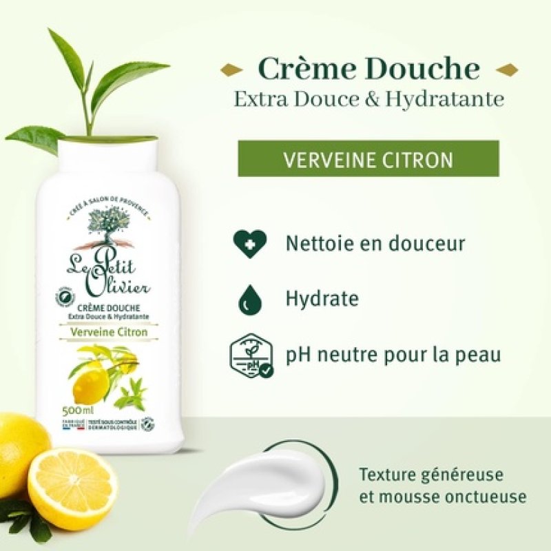 Le Petit Olivier Extra Gentle Shower Cream Verbena Lemon 500ml