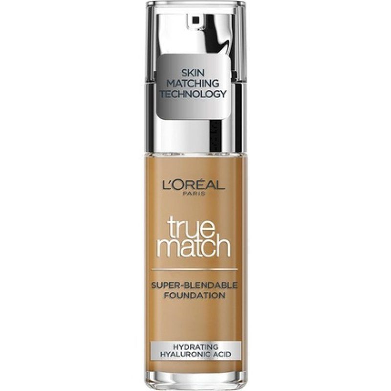 L'Oreal Paris True Match Liquid Foundation Skincare Infused with Hyaluronic Acid SPF 17 8W Golden Cappuccino 30ml