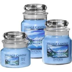 Village Candle Glacier Fountain Scented Candle in Glass 454g Blue 9.7 x 9.5 cm