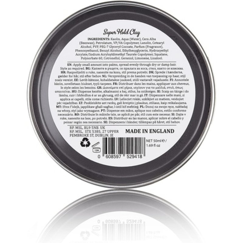 Dapper Dan Ultra Matte Hair Clay Super Hold for Men 50ml