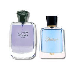 Rasasi Hawas For Him EDP 100ml 3.4oz & Shuhrah Pour Homme EDP 90ml 3.0oz