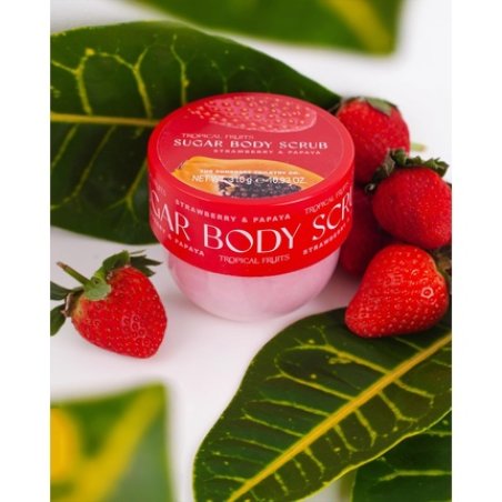 Tropical Fruits Gentle Exfoliating Sugar Body Scrub Strawberry and Papaya 310g