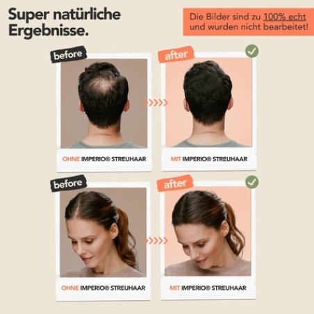 Imperio Hair Thickening Litter for Authentic Look 100% Natural Premium Salon Deluxe Light Brown