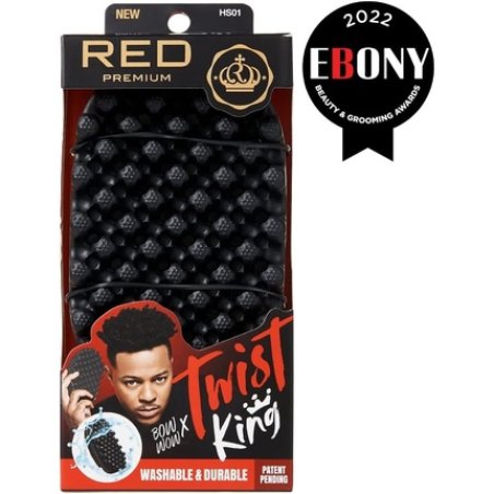RED by Kiss Bow Wow X Twist King Premium Luxury Twist Styler Brush Durable Washable Afro Curl Sponge Racket for Barbers