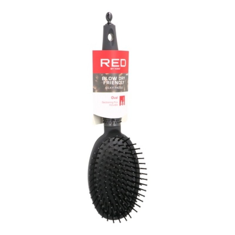 Red Kiss Rubberized Paddle Brush Oval - A Stylish And Functional Hair Brush