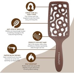 Framar Professional Vented Paddle Hair Brush for Blow Drying