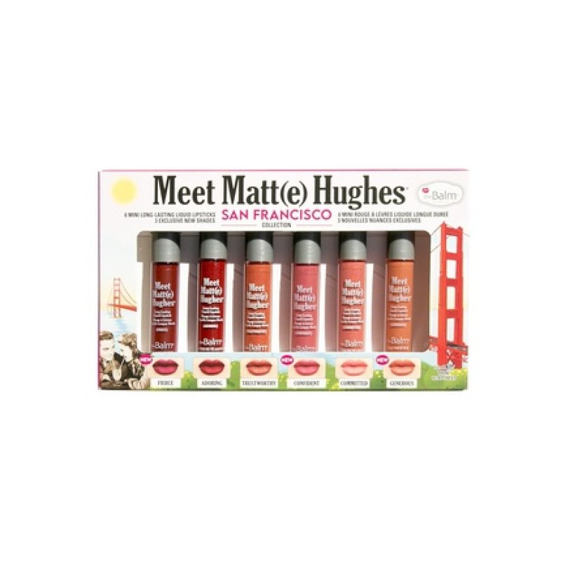 theBalm MEET MATTE HUGHES San Francisco Set of 6 Mini Long-Lasting Liquid Lipsticks 2.4 fl. oz.