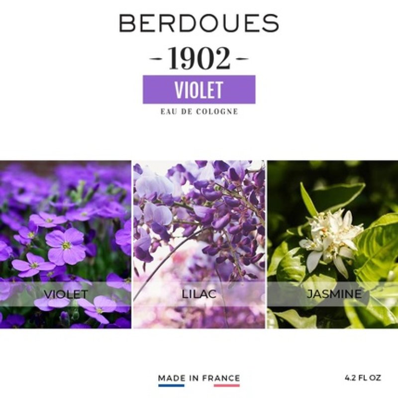 Berdoues 1902 Violet Eau de Cologne Floral Scent Made in France 8.3 fl.oz.