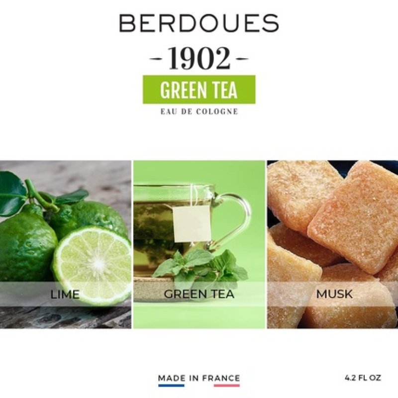 BERDOUES 1902 Green Tea Eau de Cologne Floral Citrus Scent 8.3 fl.oz.