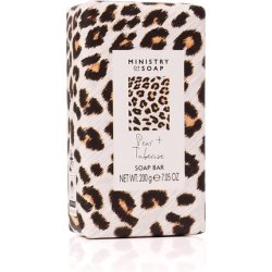 Ministry of Soap Pear and Tuberose Scented Soap Bar with White Leopard Print Design 200g