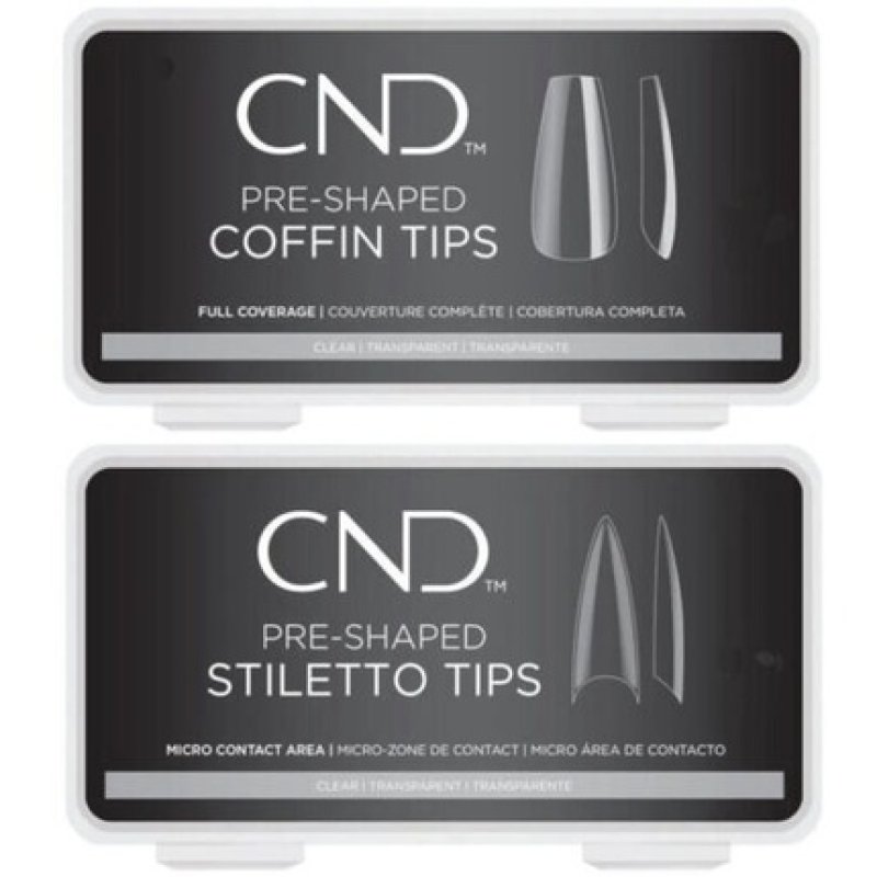 CND Preformed Coffin and Stiletto Tips 100 or 360 Pcs