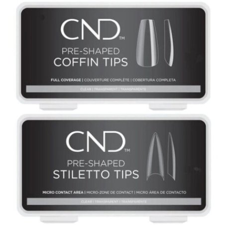 CND Preformed Coffin and Stiletto Tips 100 or 360 Pcs
