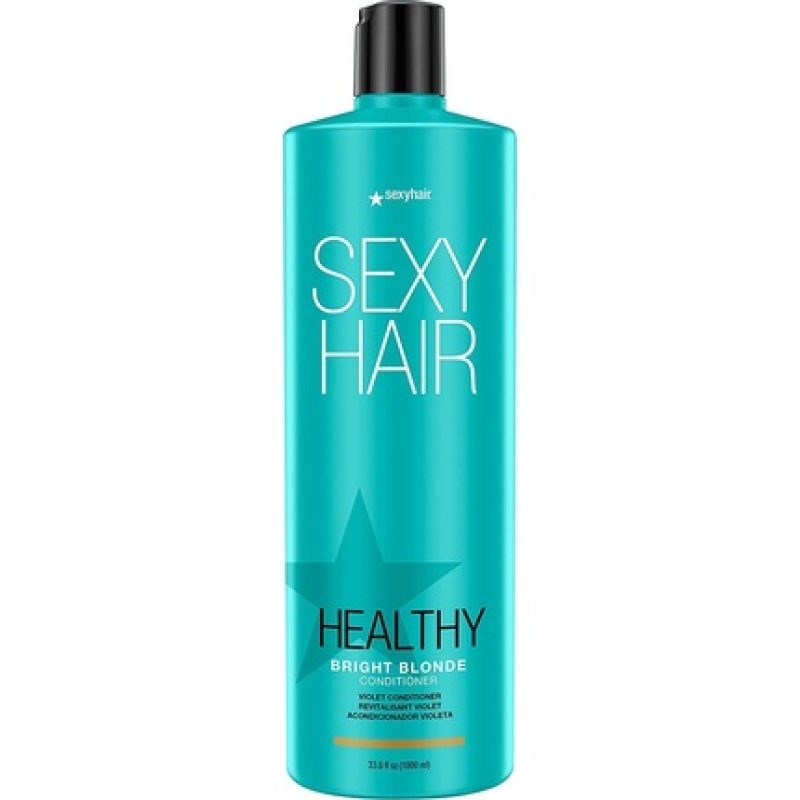 SexyHair Healthy Bright Blonde Violet Shampoo/Conditioner Helps Counteract Brassiness SLS and SLES Sulfate Free 33.8 fl