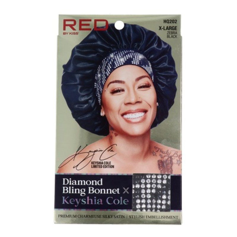 Red Kiss Diamond Bling Bonnet Xl Black Zebra