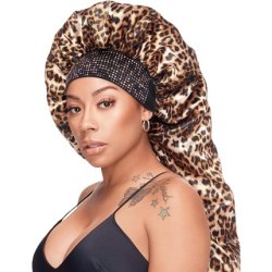 Red by Kiss Wide Edge Bonnet Silky Sleep Cap Diamond Bling Bonnet X Keyshia Cole Frizz Free Bonnet Braid Luxe Leopard