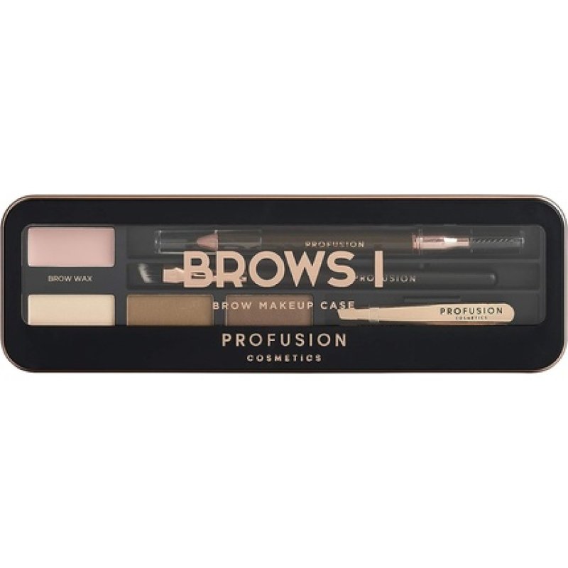 Profusion Cosmetics Eyebrow Pro Makeup Case Light Medium Multicolour