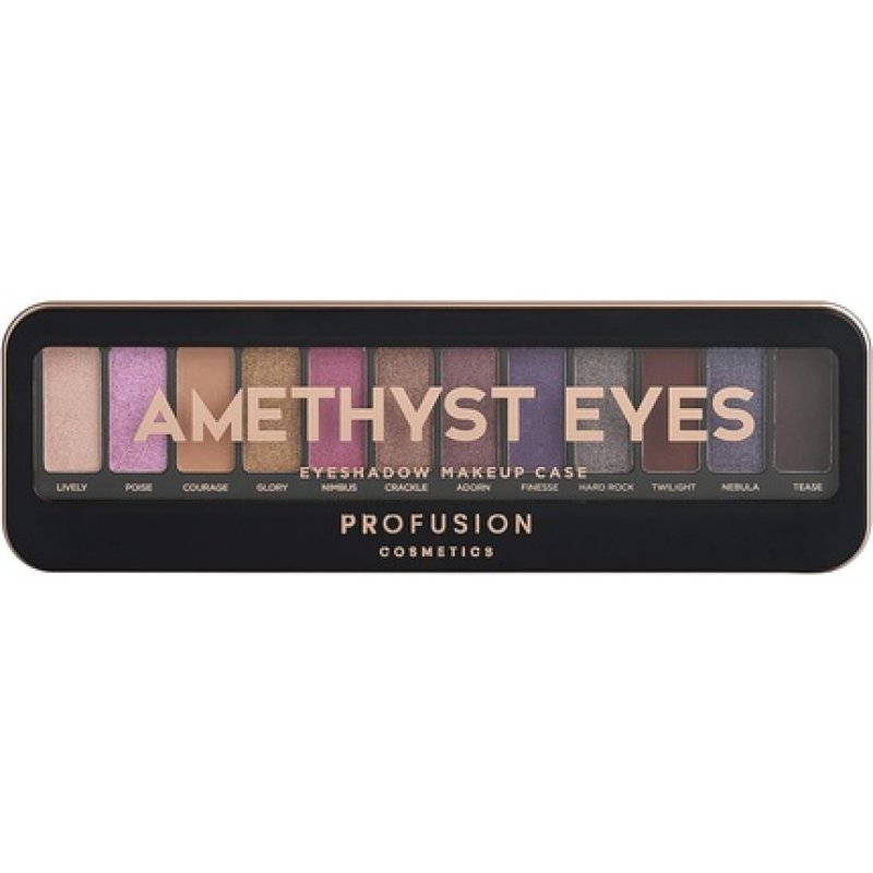 Profusion Cosmetics Eyeshadow Palette Pro Makeup Case Amethyst Eyes