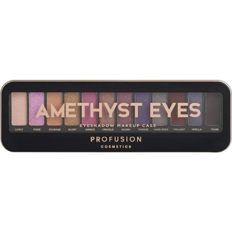 Profusion Cosmetics Eyeshadow Palette Pro Makeup Case Amethyst Eyes