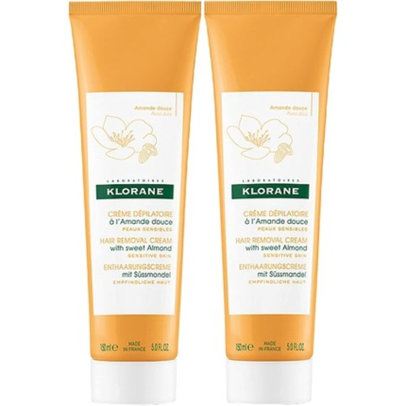 Klorane Hair Removal Cream with Sweet Almond 150ml - Pack of 2