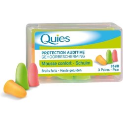 Quies Foam Earplugs Against Noise - 3 Pairs Skin Color