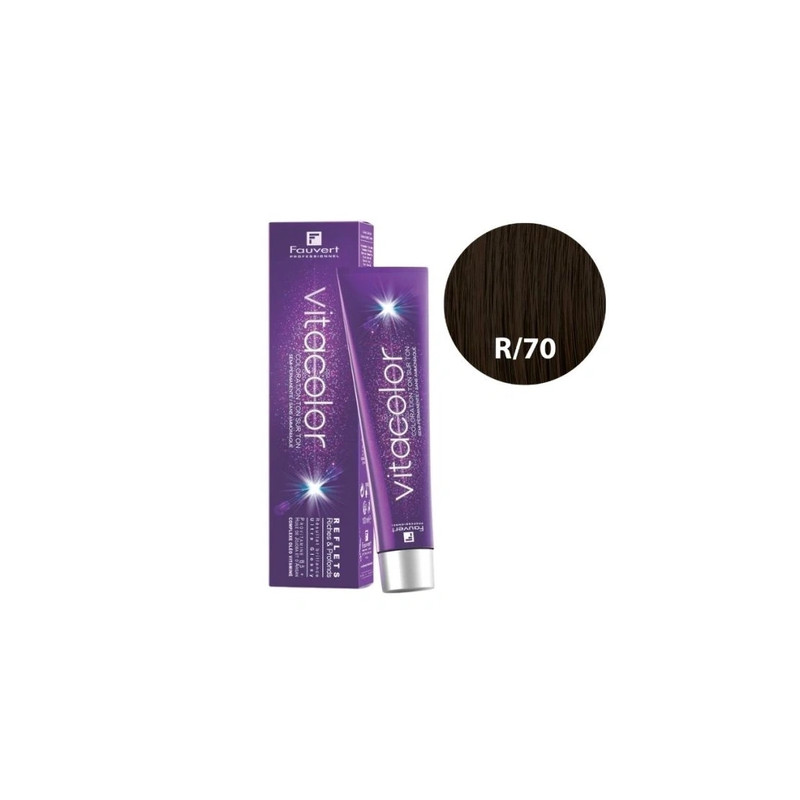 Fauvert Vitacolor Gloss Tone On Tone Hair Color R/70 Intense Brown - 100ml