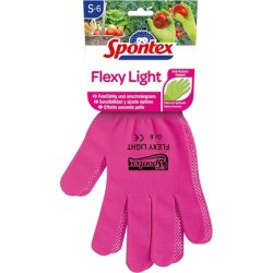 Spontex Flexy Light Flexible Women's Gloves for Garden and Hobby Work with Anti-Slip Dots Textile Knit Size S
