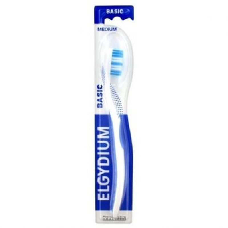 Elgydium Elgydium Basic Medium Toothbrush - White & Blue, 1 Piece