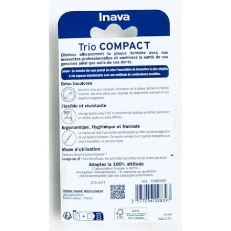 Inava Interdental Brushes Trio Compact 0.1-0.6mm 0.8-1mm