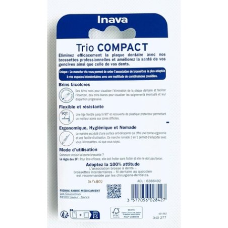 Inava Trio Compact Interdental Brushes 0.8mm, 1.5mm, 1.8mm