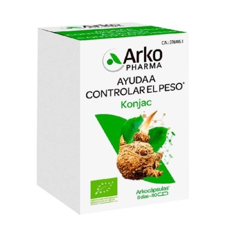 Arkopharma Arkocaps Glucomannan 80 Capsules - Dietary Supplement For Weight Management