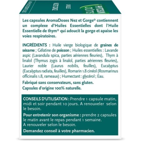 Phytosun Aroms Nose and Throat Capsules with Essential Oils - Soothes the Throat