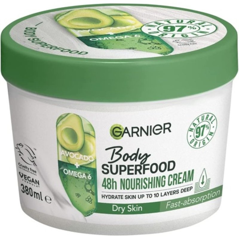 Garnier Body Superfood Nourishing Body Cream with Avocado and Omega 6 380ml
