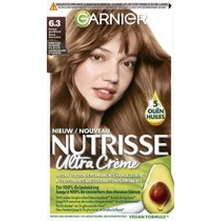 Garnier Nutrisse Ultra Creme 63 Dark Golden Blonde - Intense Nourishing Permanent Hair Color, 224 G