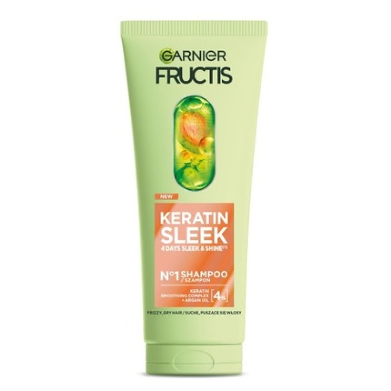 Garnier Fructis Keratin Sleek Shampoo For Dry And Frizzy Hair 200ml