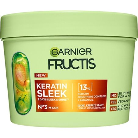 Garnier Fructis Keratin Sleek Mask For Dry And Frizzy Hair - 370 Ml