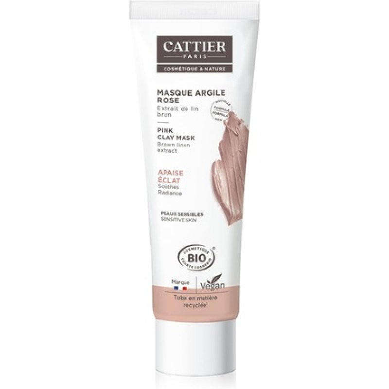 Cattier Pink Clay Mask for Sensitive Skin Organic 100ml